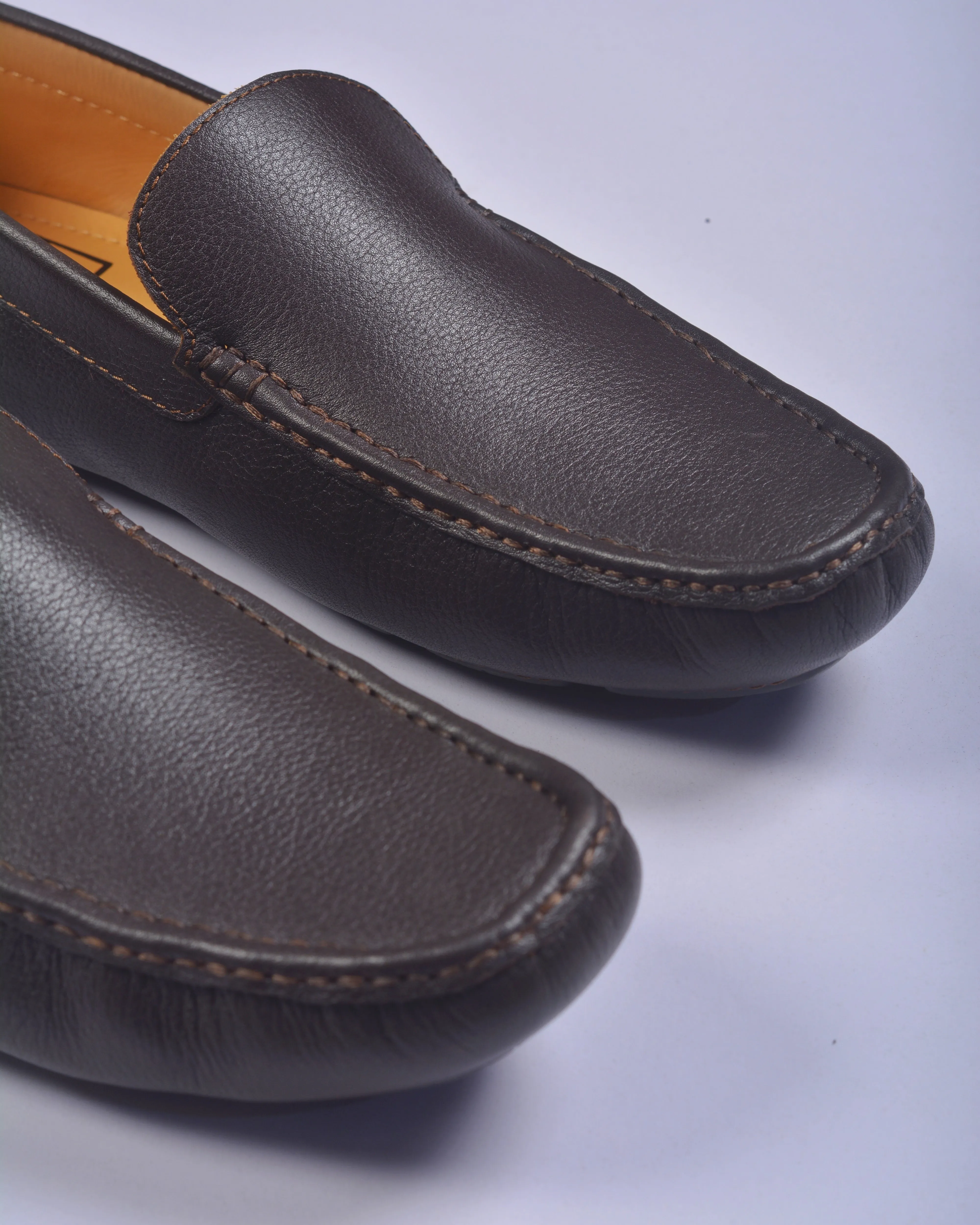 HUGO BOSS SUEDE SLIP-ON MOCCASINS NEW BROWN