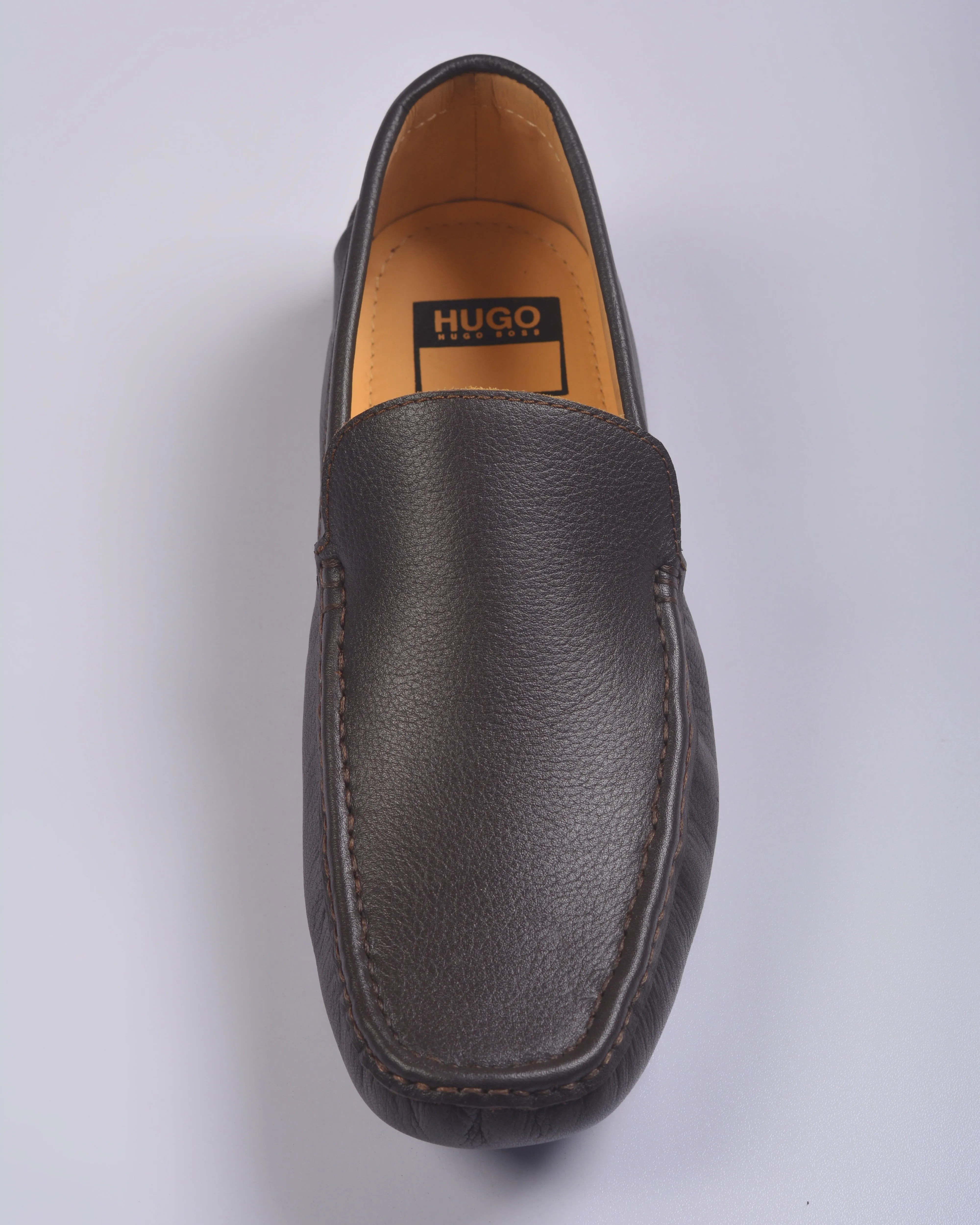 HUGO BOSS SUEDE SLIP-ON MOCCASINS NEW BROWN