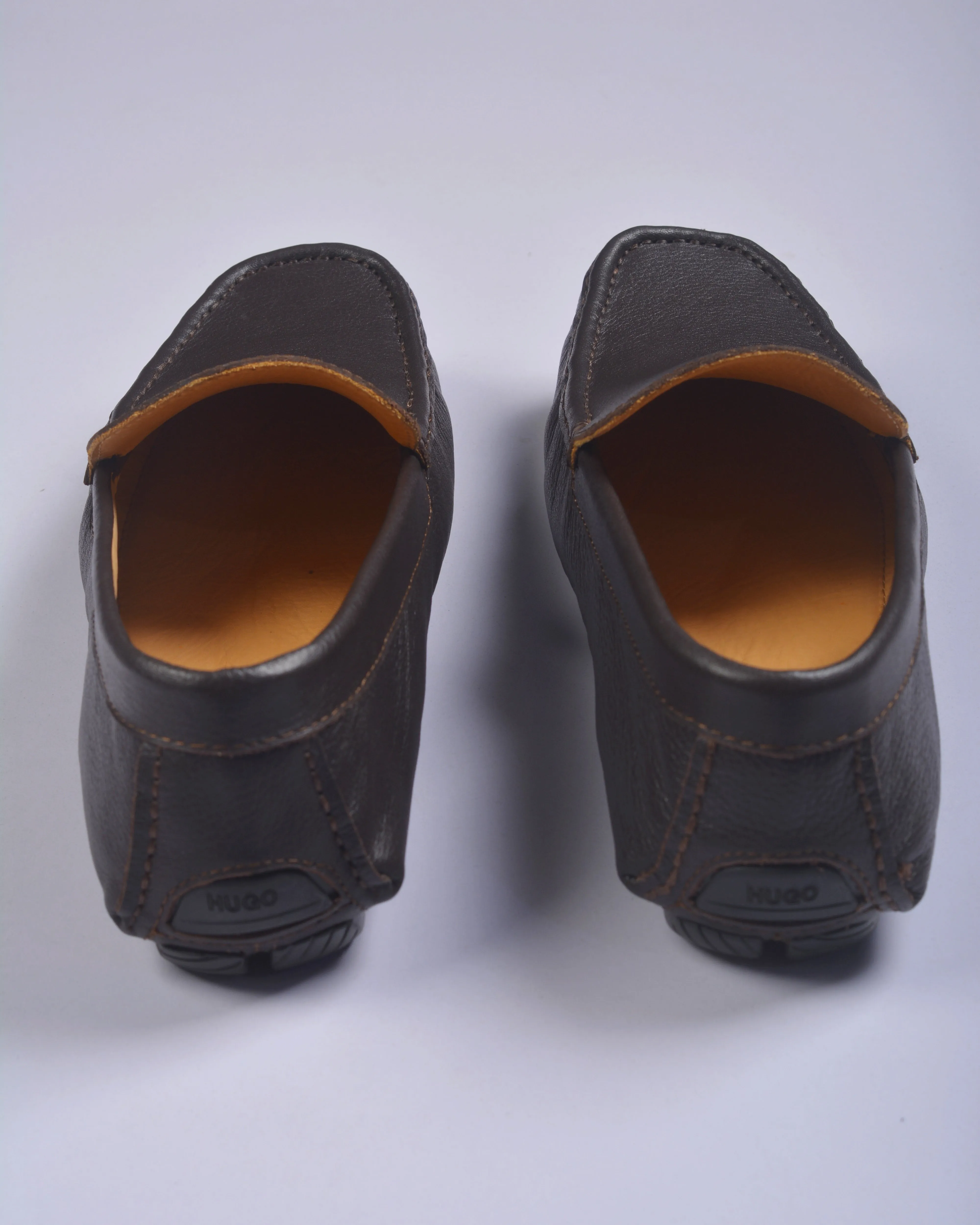 HUGO BOSS SUEDE SLIP-ON MOCCASINS NEW BROWN