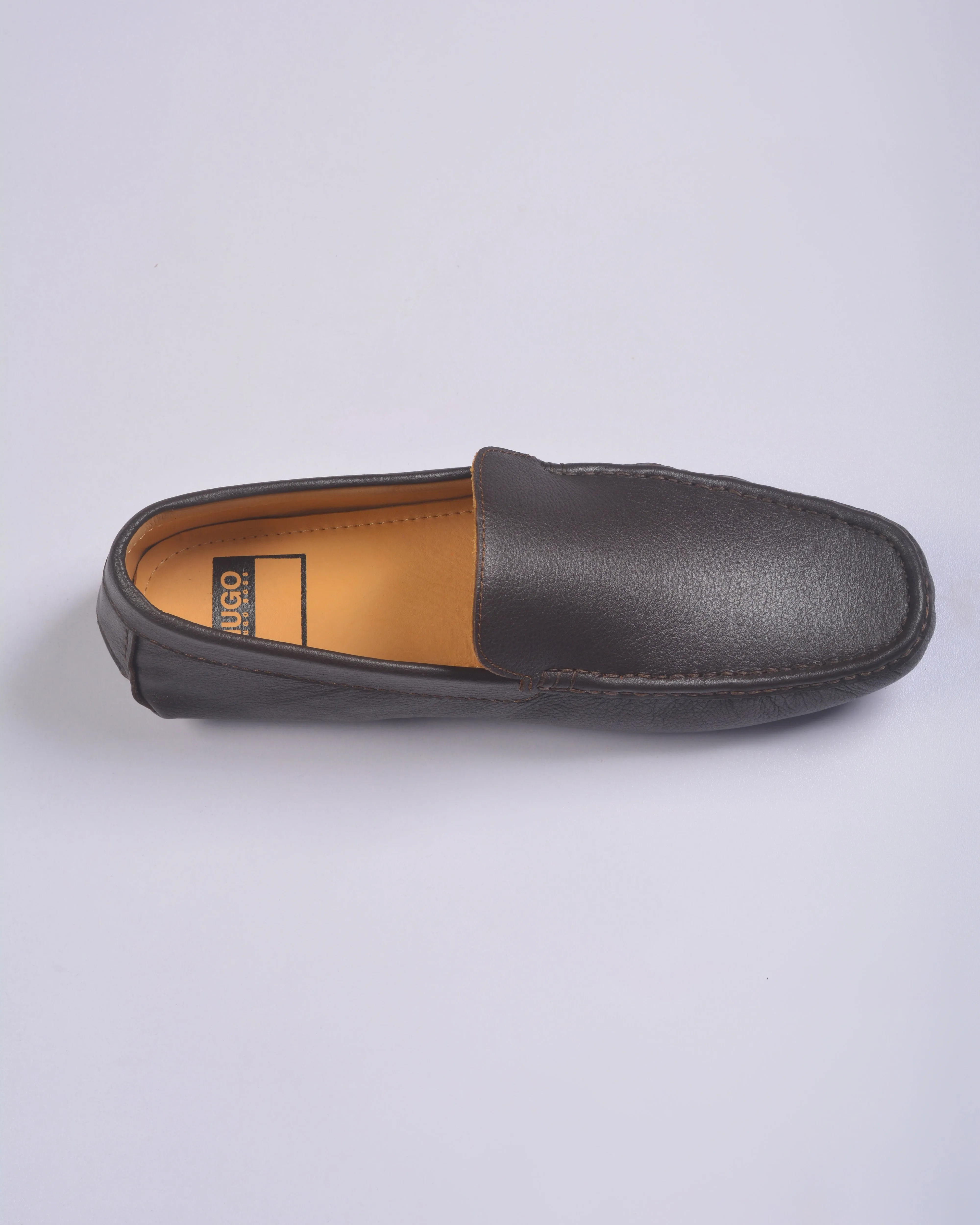 HUGO BOSS SUEDE SLIP-ON MOCCASINS NEW BROWN