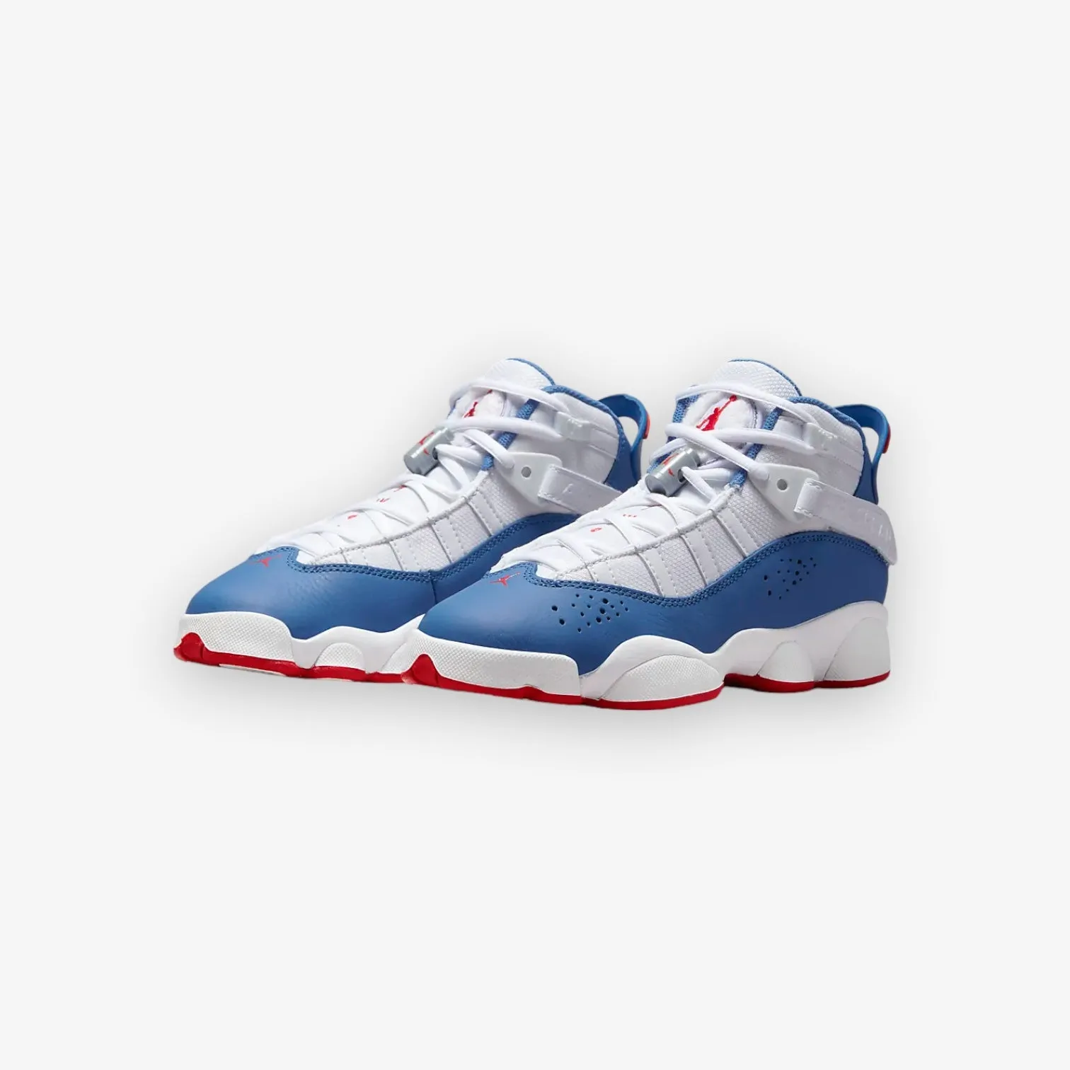 Jordan 6 Rings GS White True Blue University Red Grade School 323419-140