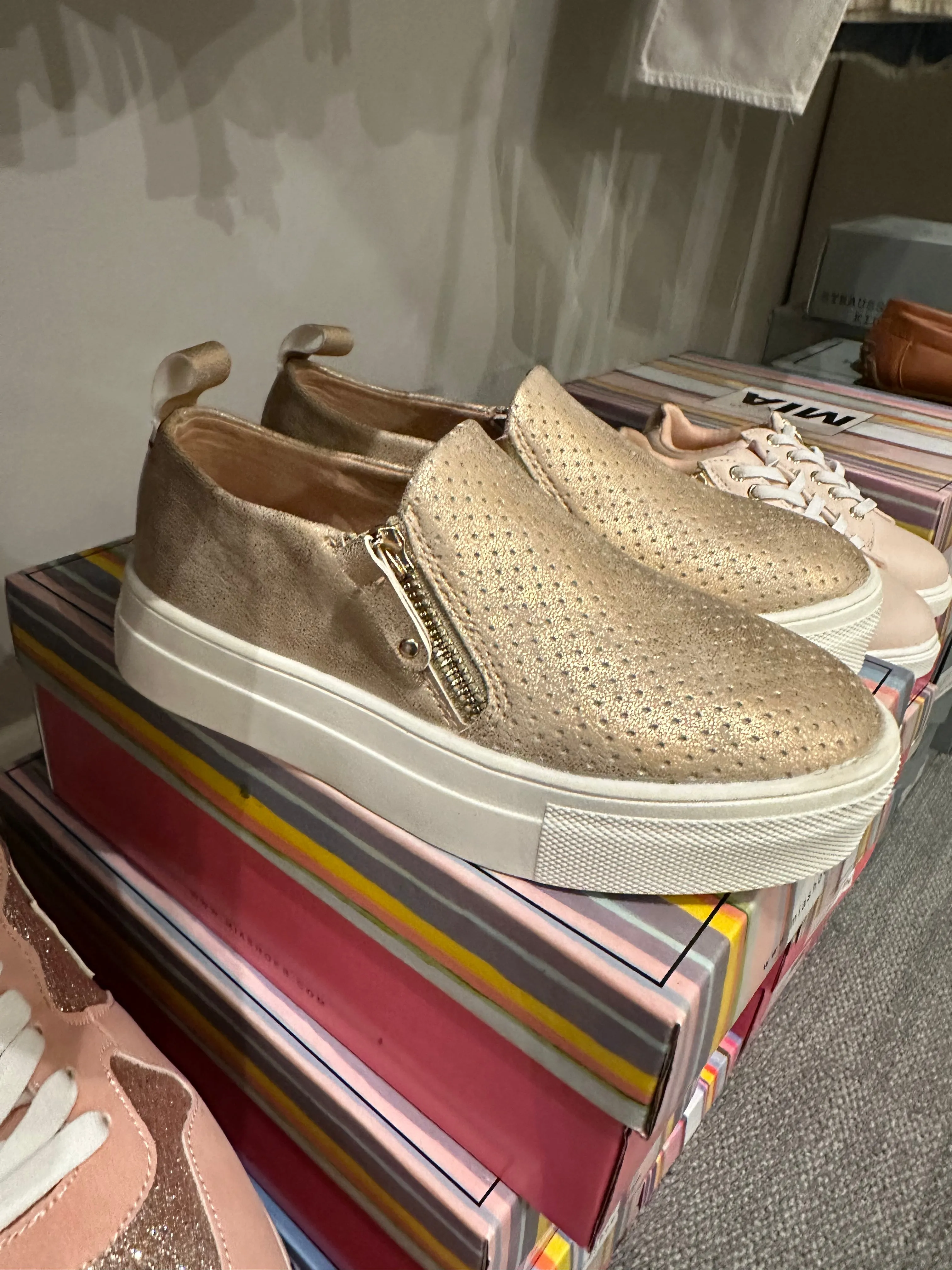 Kids Rose Gold Sneakers