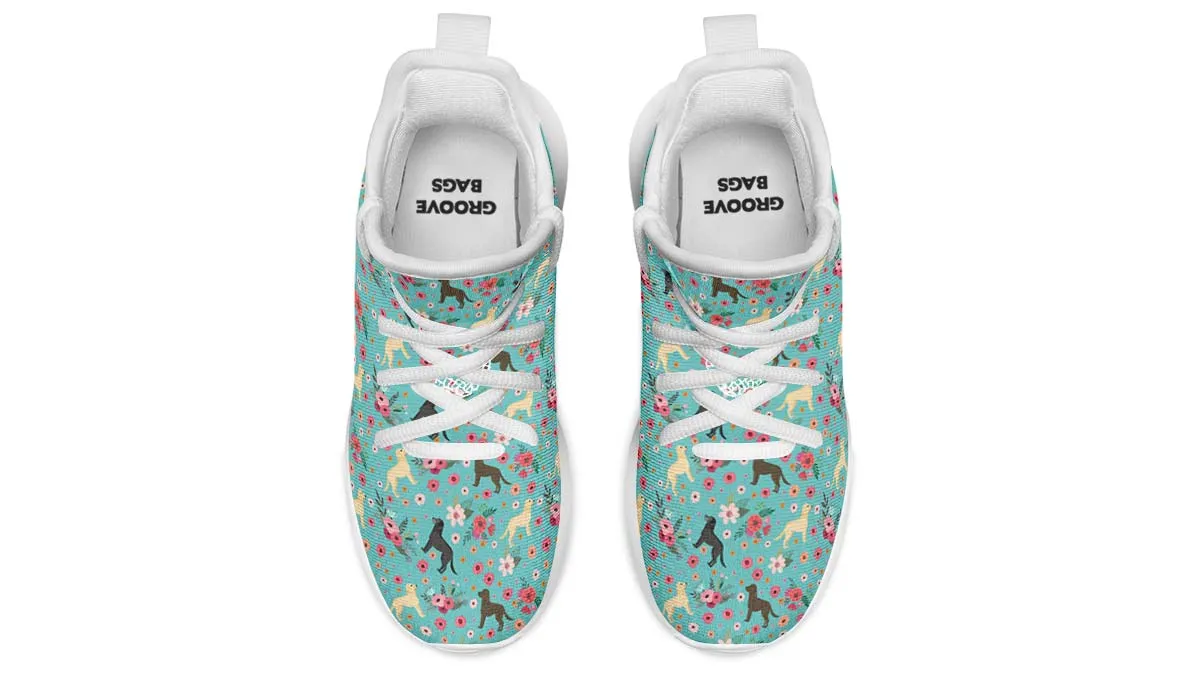 Labrador Retriever Flower Kids Sneakers