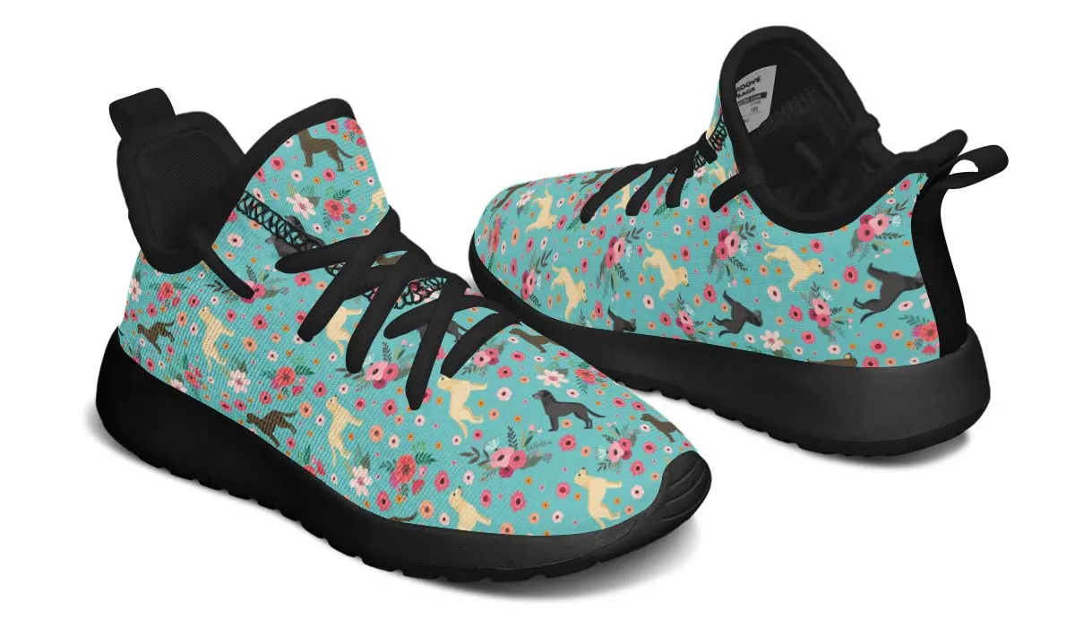 Labrador Retriever Flower Kids Sneakers