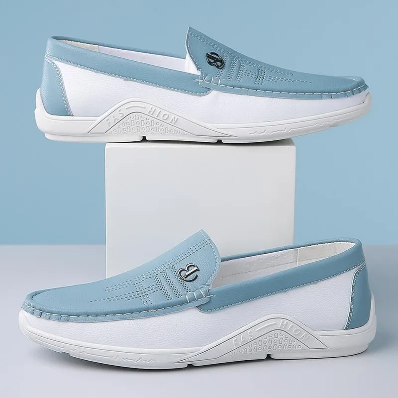 Leather slip-ons with soft soles