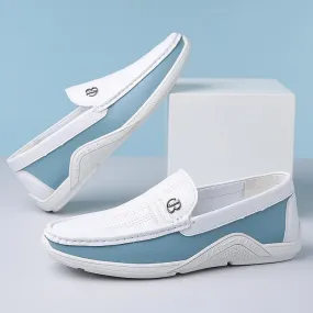 Leather slip-ons with soft soles