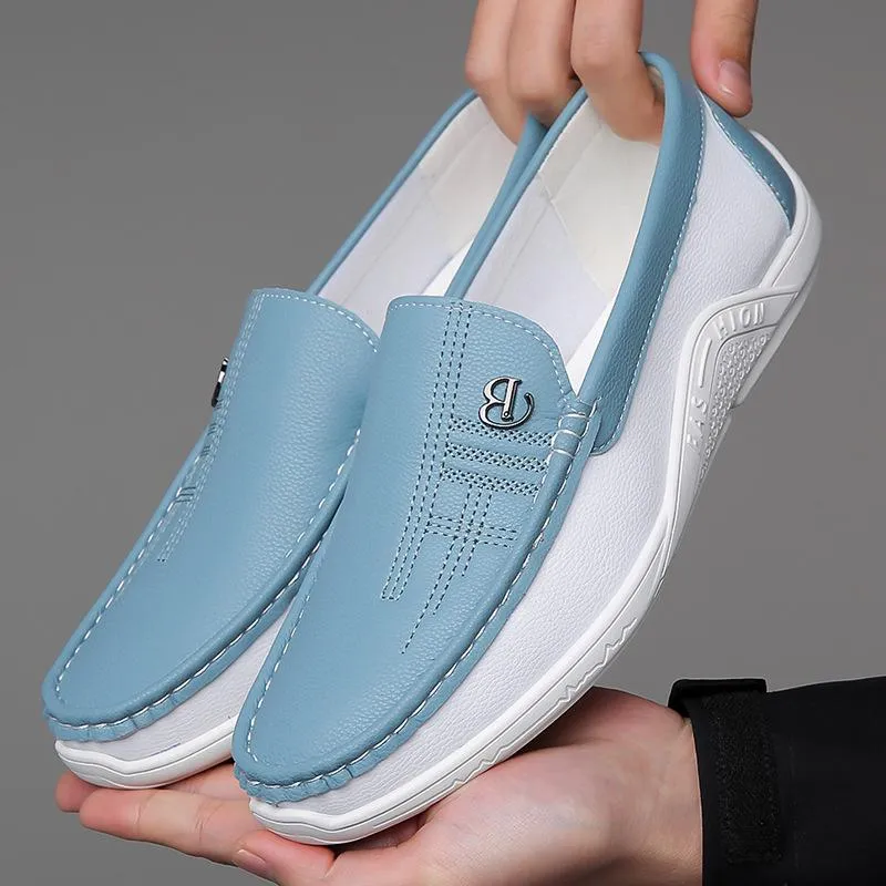 Leather slip-ons with soft soles