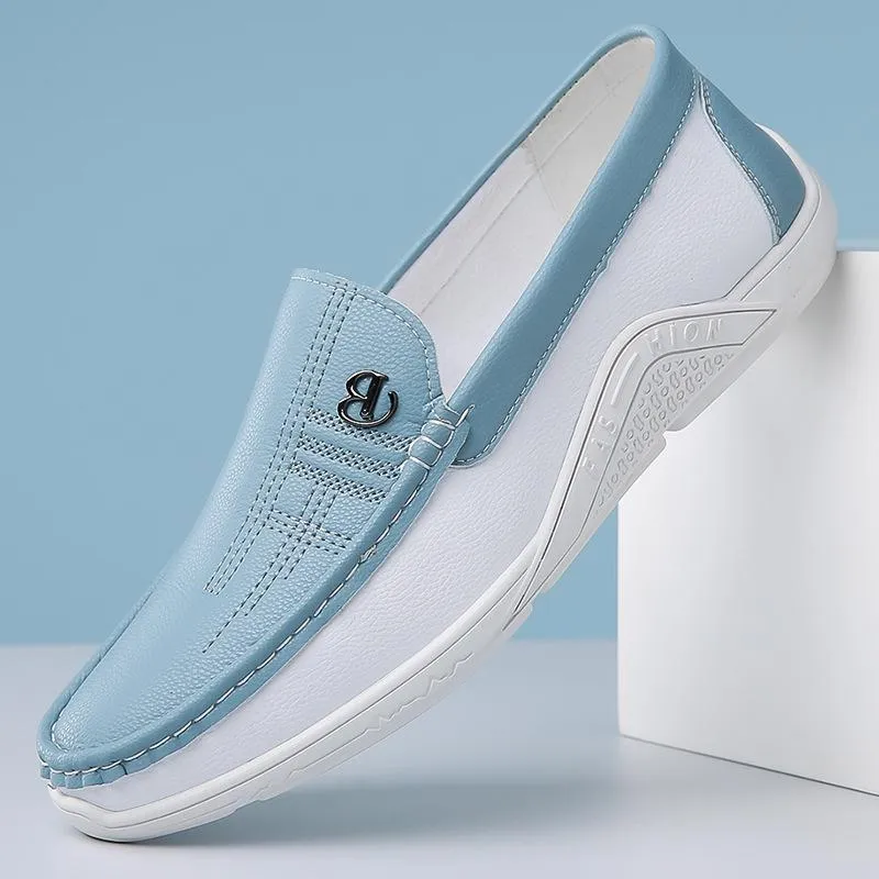 Leather slip-ons with soft soles