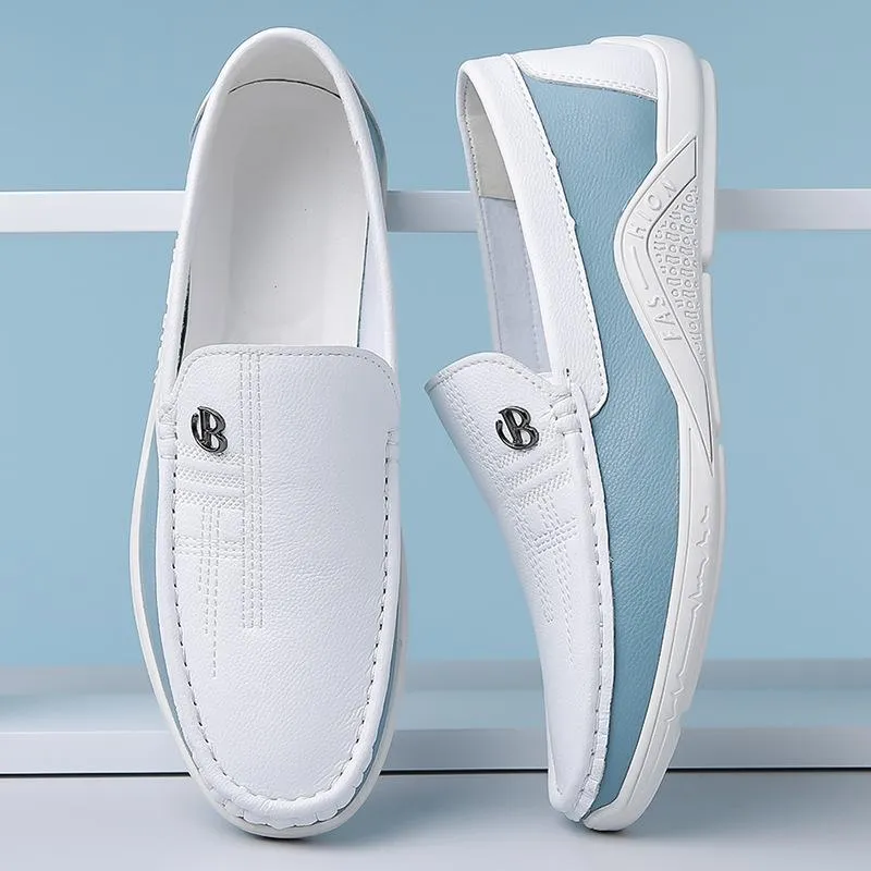 Leather slip-ons with soft soles