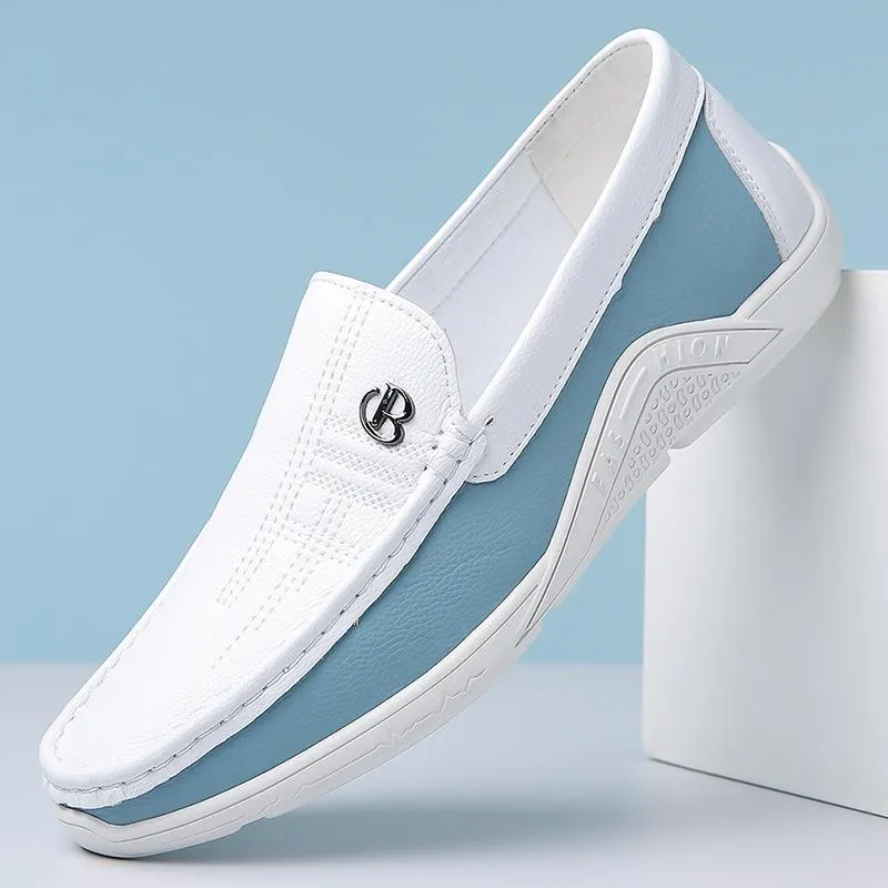 Leather slip-ons with soft soles