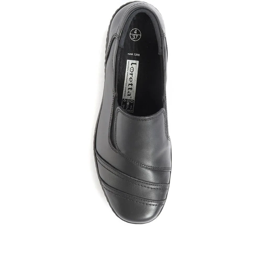 Leather Wider-Fit Slip-On Shoes - HAK2208 / 306 360