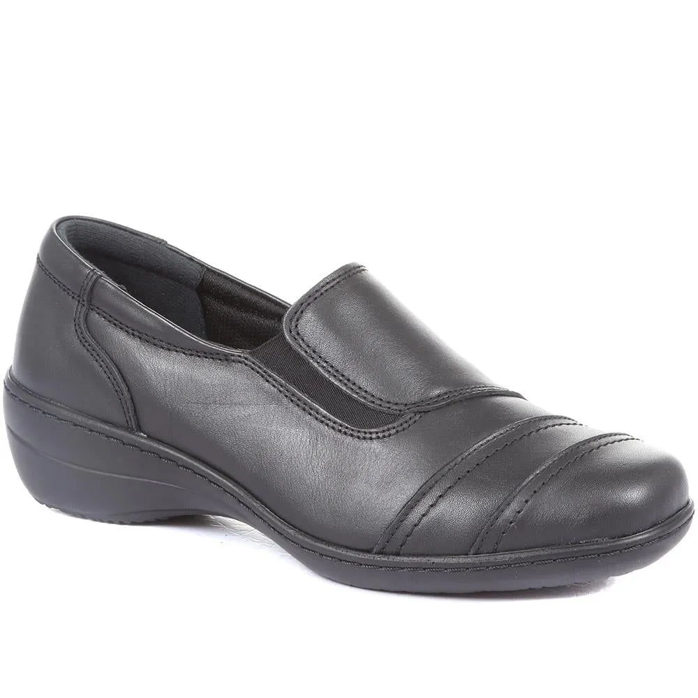 Leather Wider-Fit Slip-On Shoes - HAK2208 / 306 360