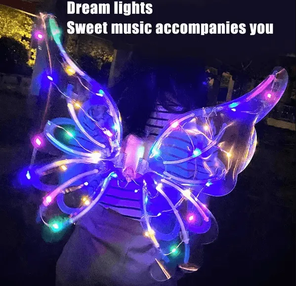 LED Fairy Butterfly Wings – Light-Up Costume for Kids & Adults