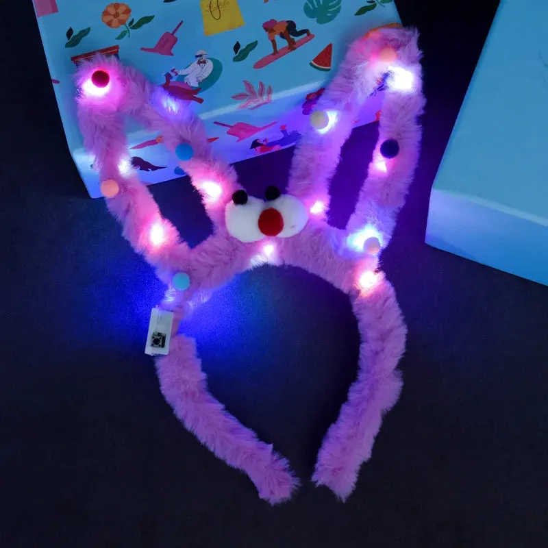 Light-Up Rabbit Headband with Multi-Mode Flash – Perfect Party Accessory