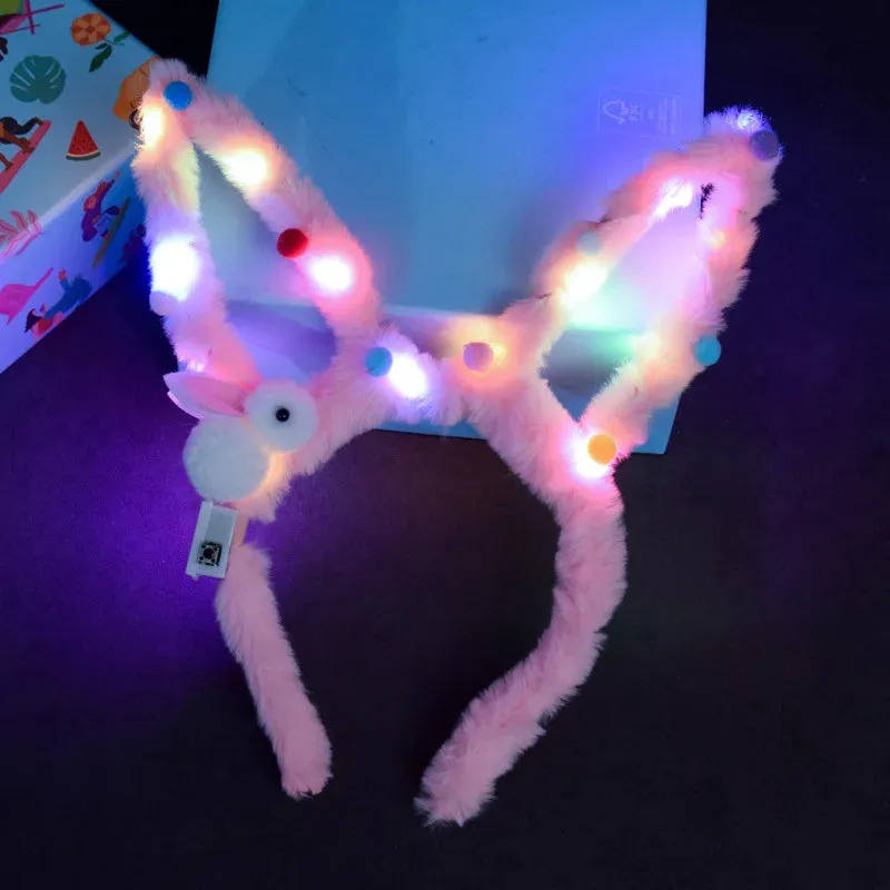 Light-Up Rabbit Headband with Multi-Mode Flash – Perfect Party Accessory