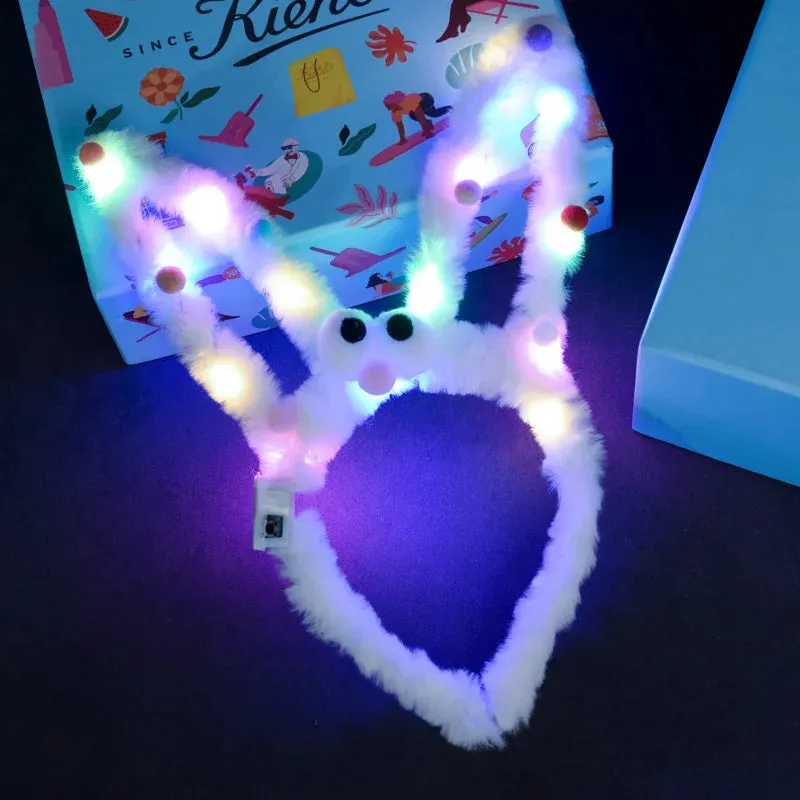 Light-Up Rabbit Headband with Multi-Mode Flash – Perfect Party Accessory