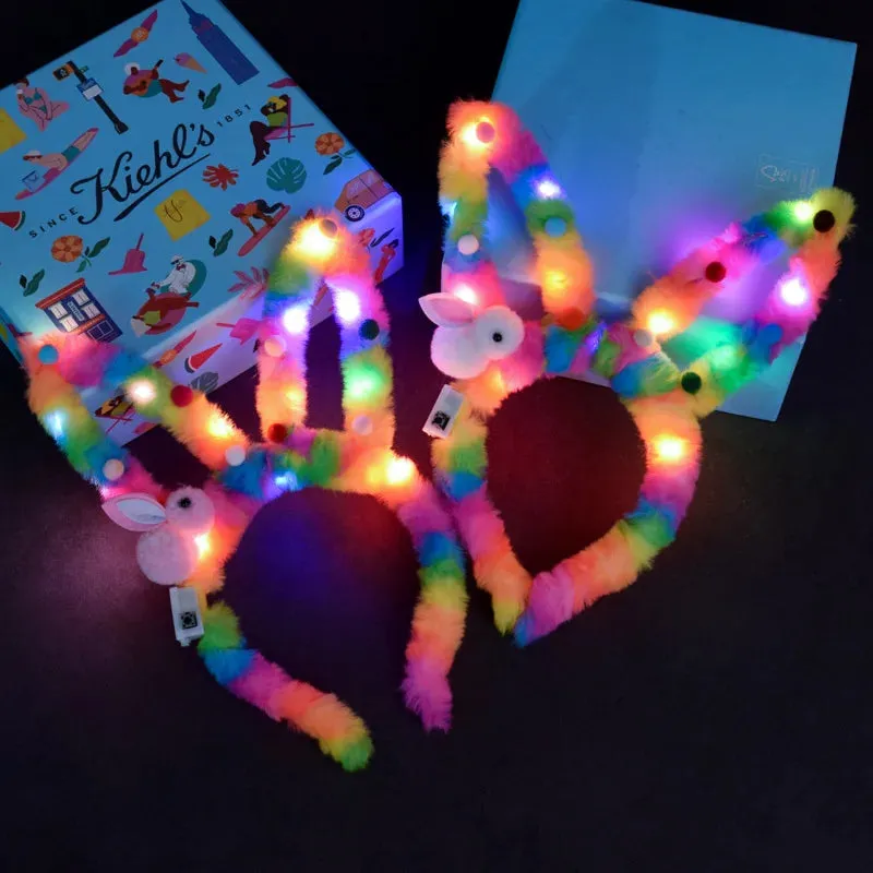 Light-Up Rabbit Headband with Multi-Mode Flash – Perfect Party Accessory