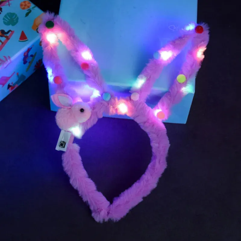 Light-Up Rabbit Headband with Multi-Mode Flash – Perfect Party Accessory