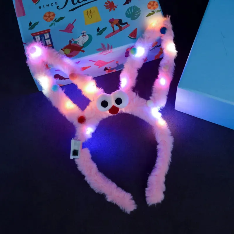 Light-Up Rabbit Headband with Multi-Mode Flash – Perfect Party Accessory