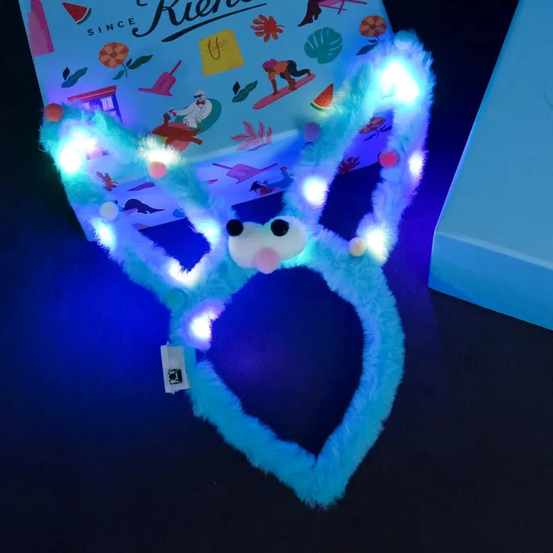 Light-Up Rabbit Headband with Multi-Mode Flash – Perfect Party Accessory
