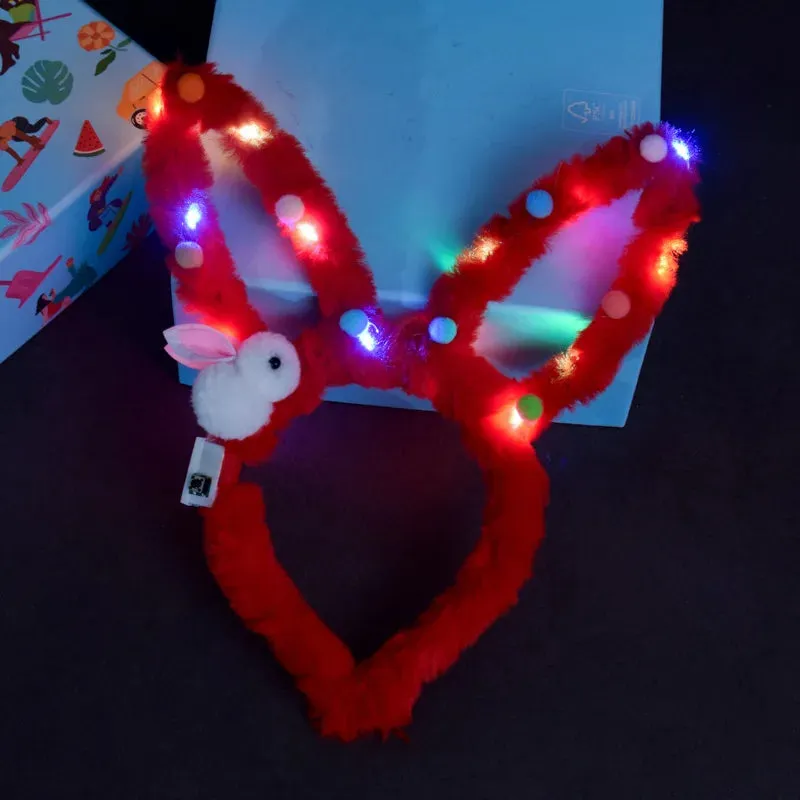 Light-Up Rabbit Headband with Multi-Mode Flash – Perfect Party Accessory