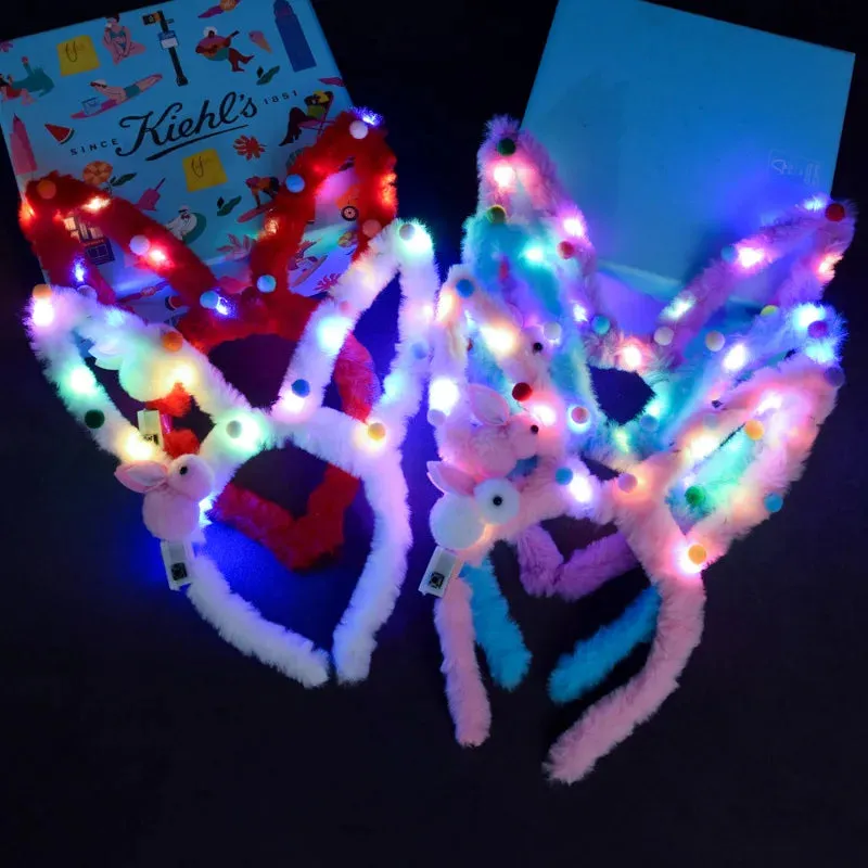 Light-Up Rabbit Headband with Multi-Mode Flash – Perfect Party Accessory