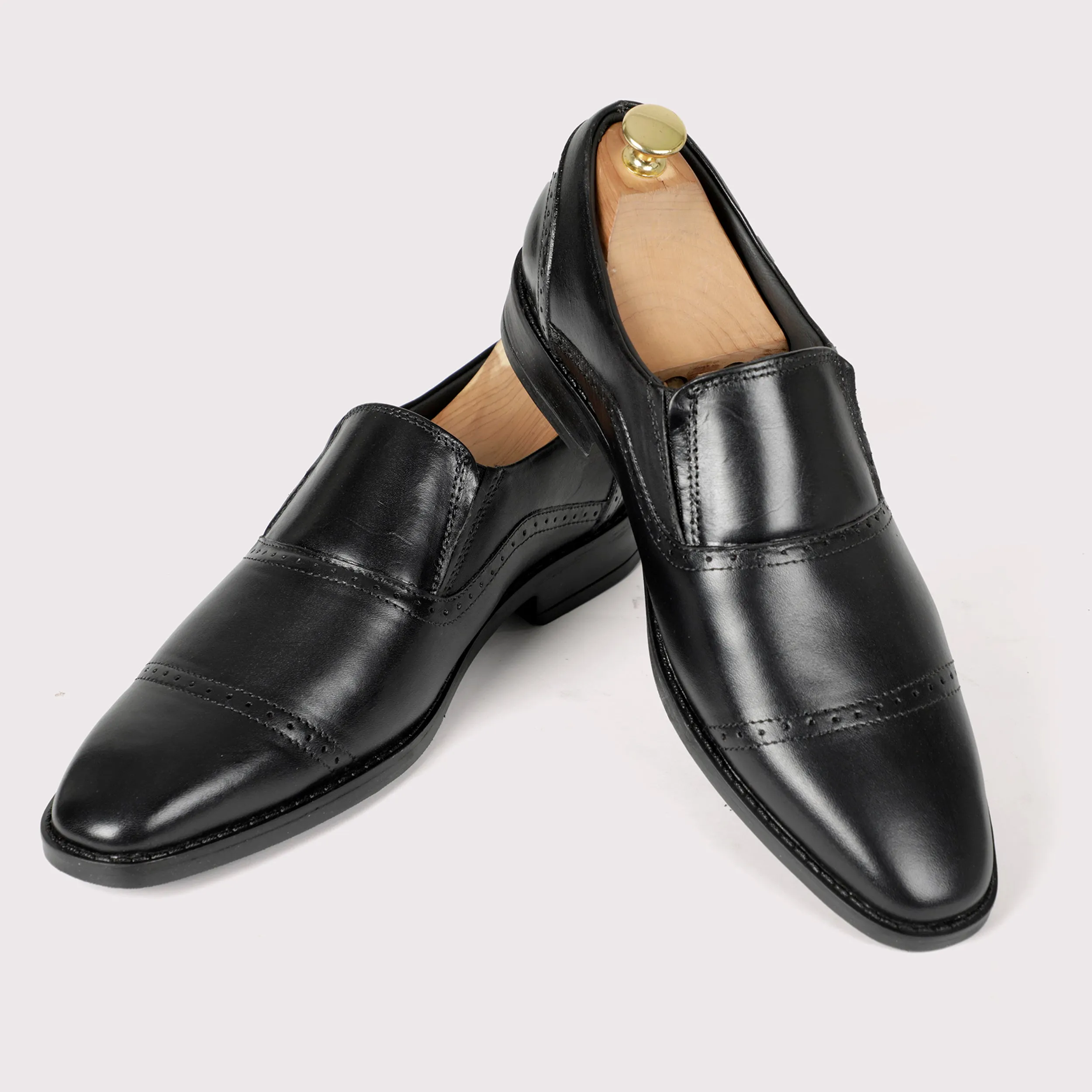 Louise Leather Moccasins - Black