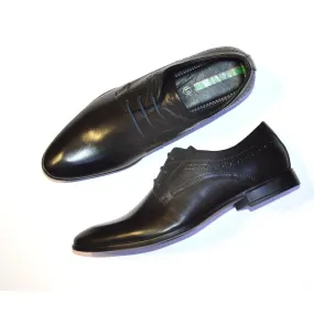 Men Premium Leather Black Lace-Up Formal Derby Shoes (Ramky-73A)