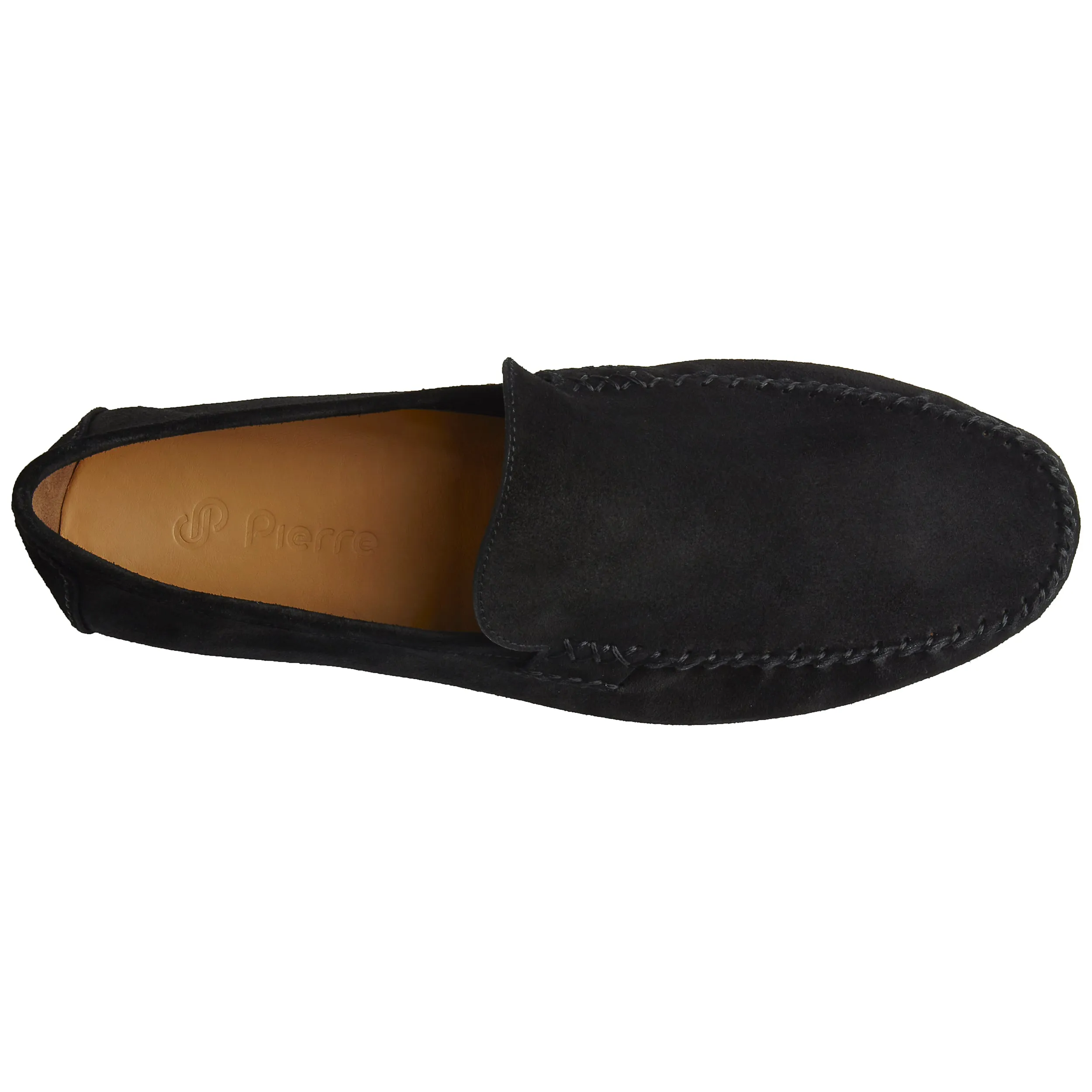 Men´s black suede slip on moccasins