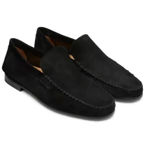Men´s black suede slip on moccasins
