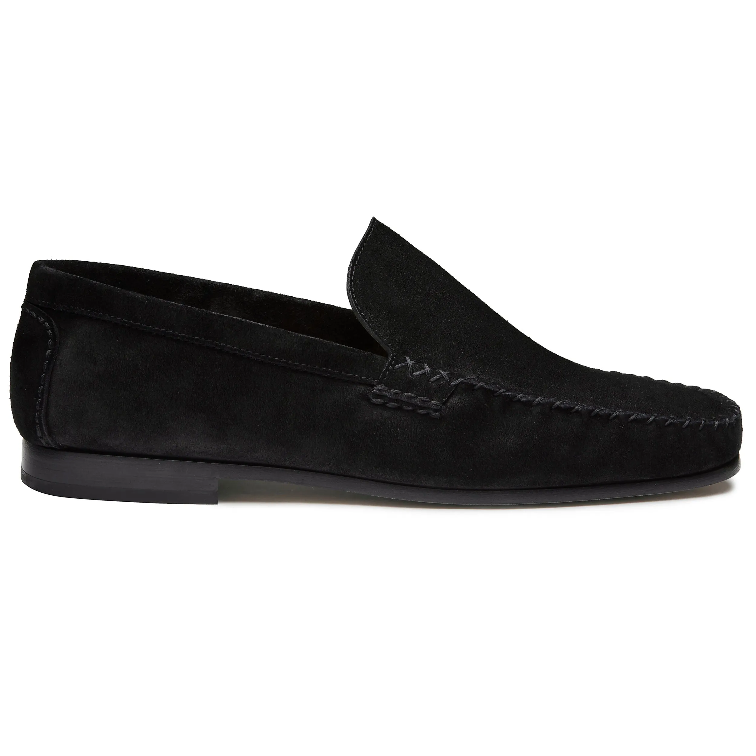 Men´s black suede slip on moccasins