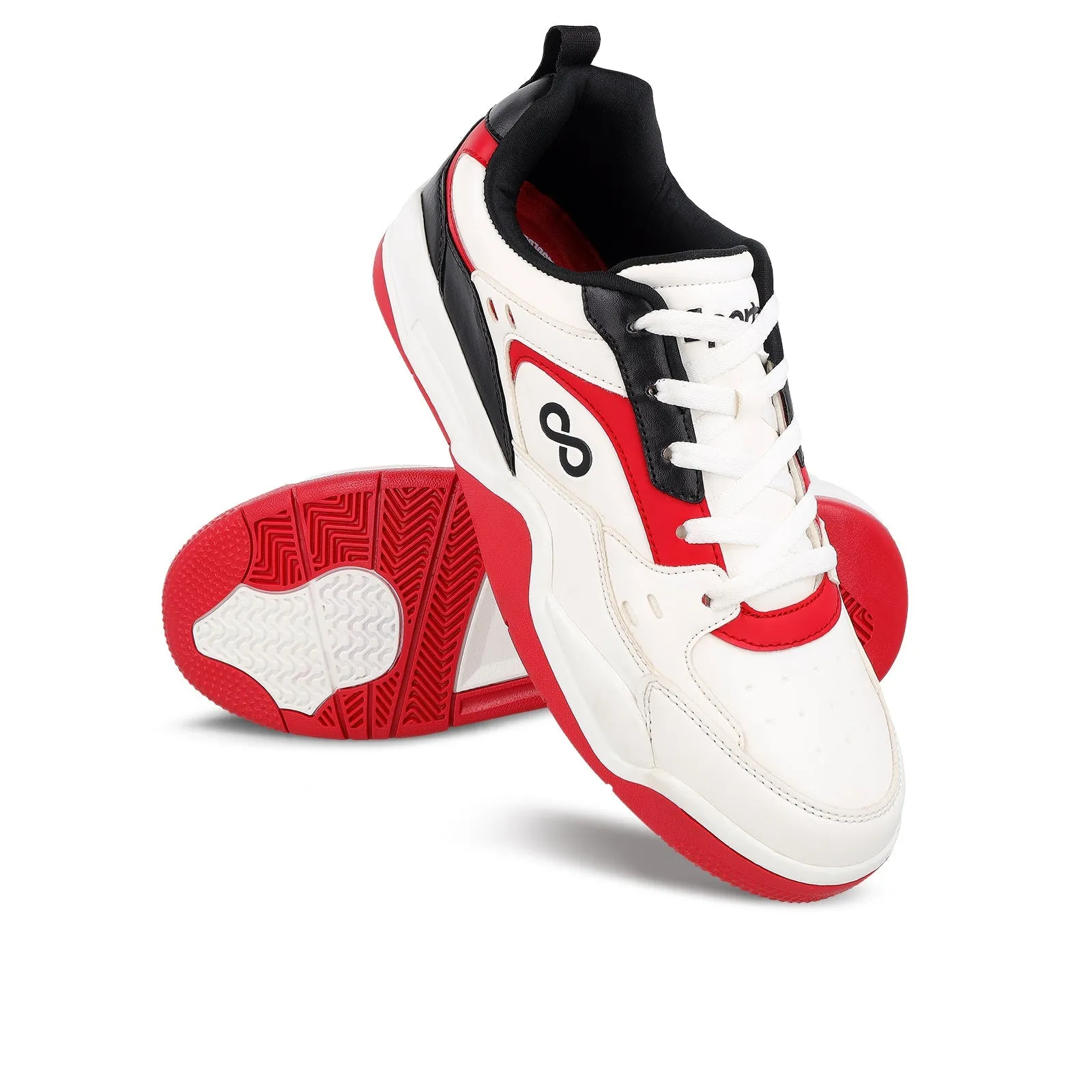 Men's Colourblocked Sneakers - WY3477 White Red