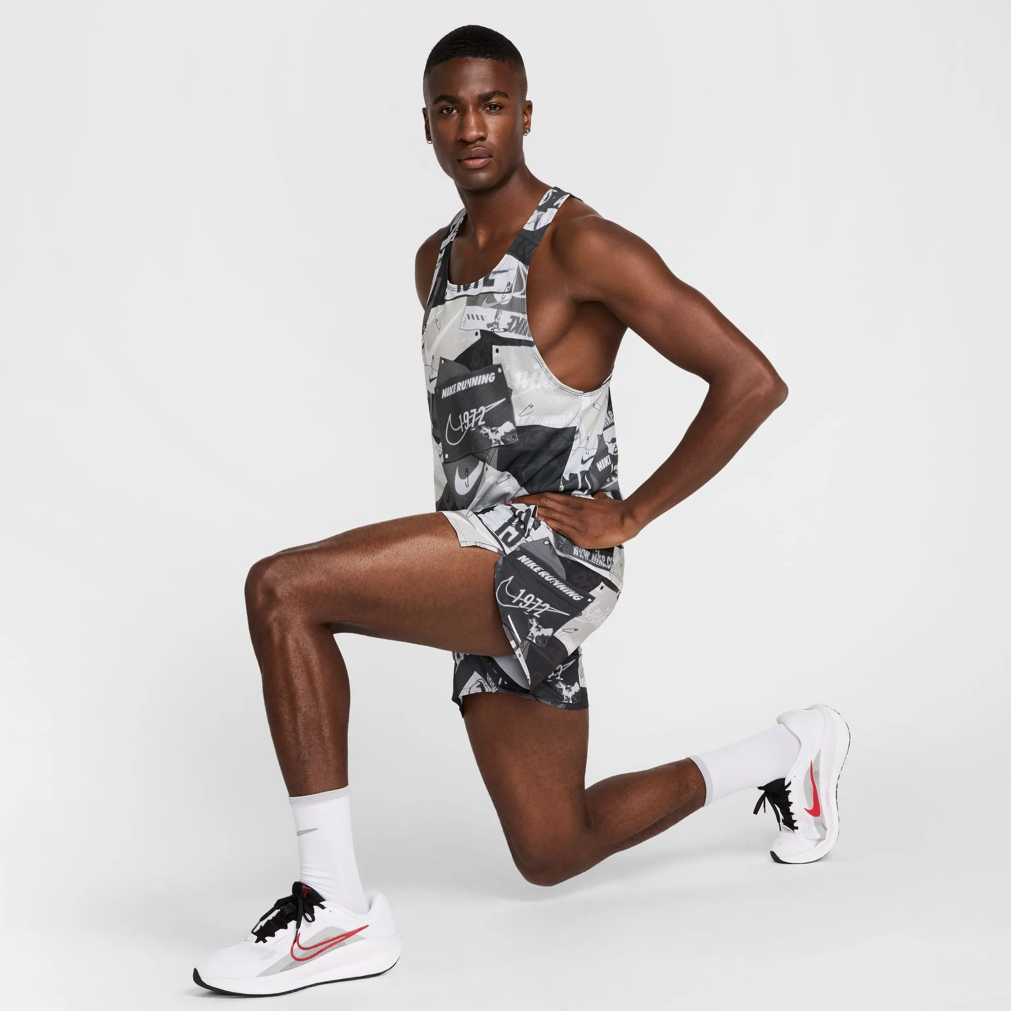 Men's Fast Run Energy Dri-FIT Running Singlet (045 - Off Noir/Reflective Silver)