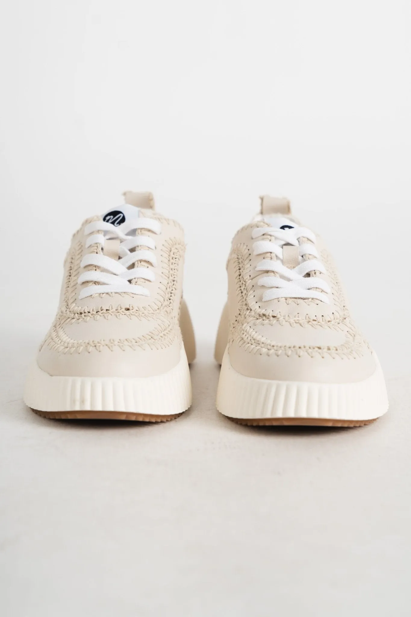 Nelson stitched sneakers natural