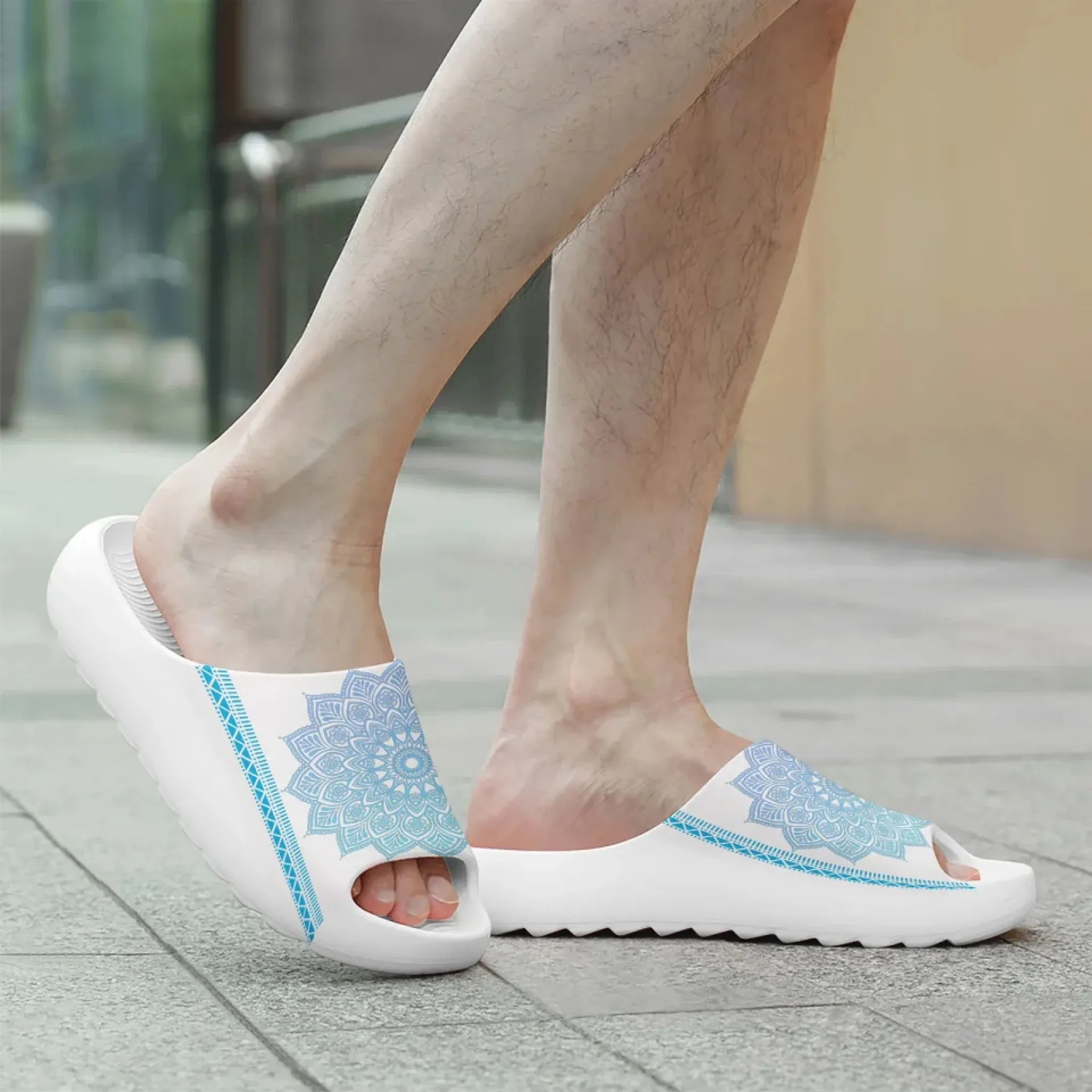Personalized Yoga-Themed Slide Sandal, Custom Serenity Yoga Slippers, Harmony Slippers