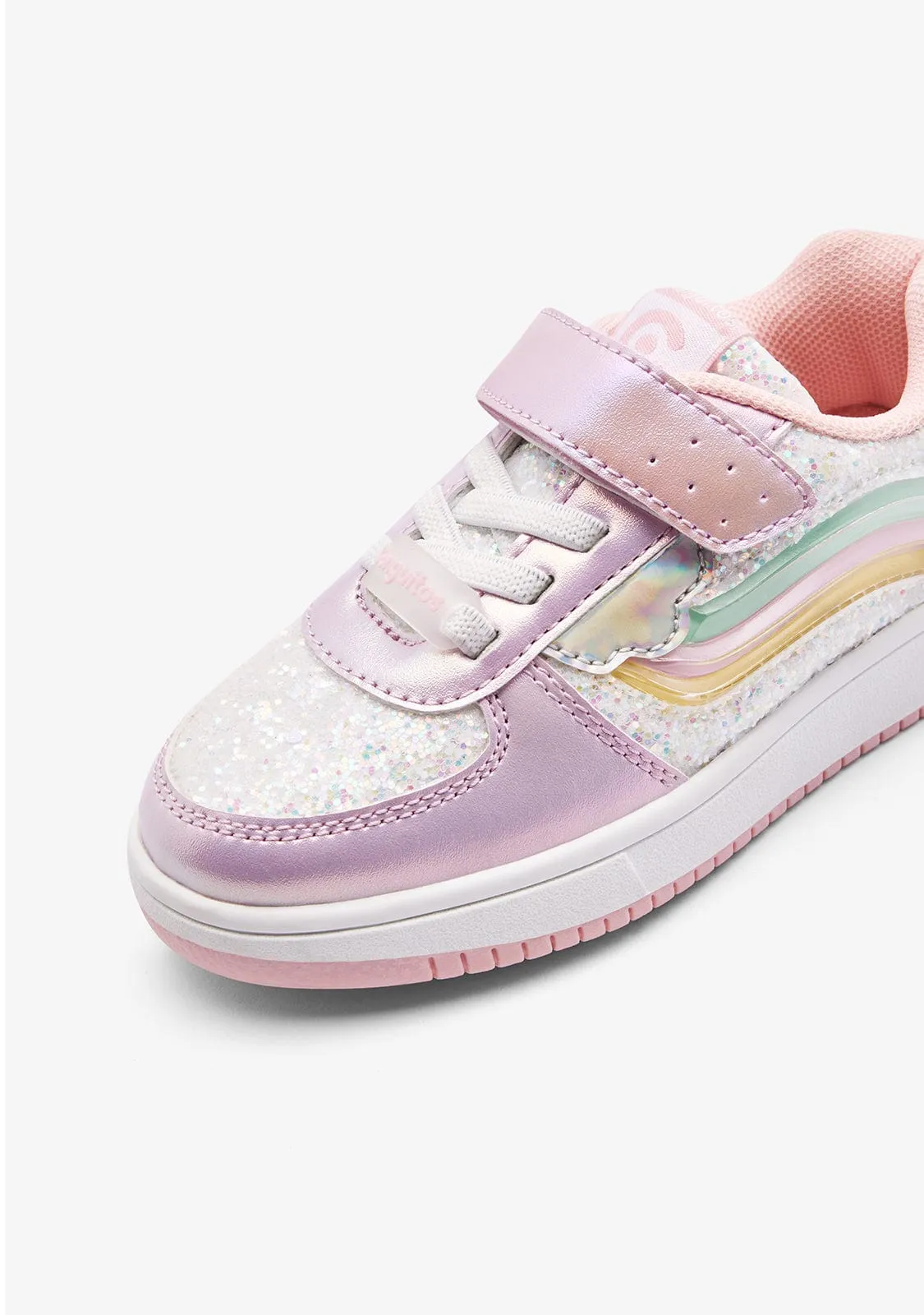 Pink Rainbow Sneakers with Lights