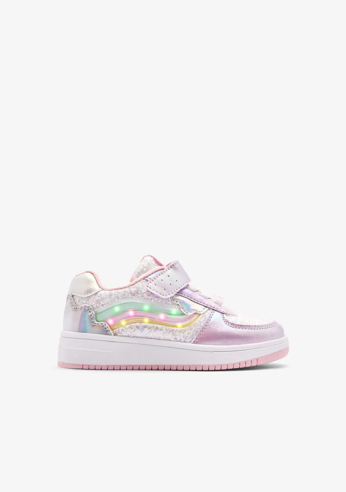 Pink Rainbow Sneakers with Lights