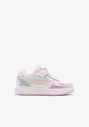 Pink Rainbow Sneakers with Lights