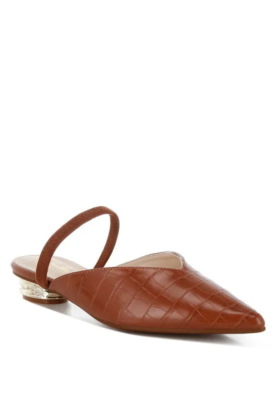 Renata Fantasy Heel Croco Mules