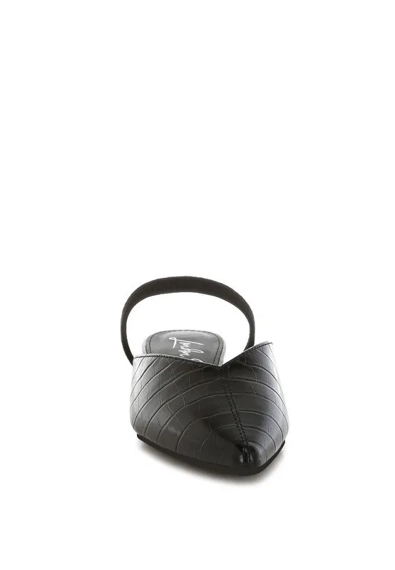 Renata Fantasy Heel Croco Mules