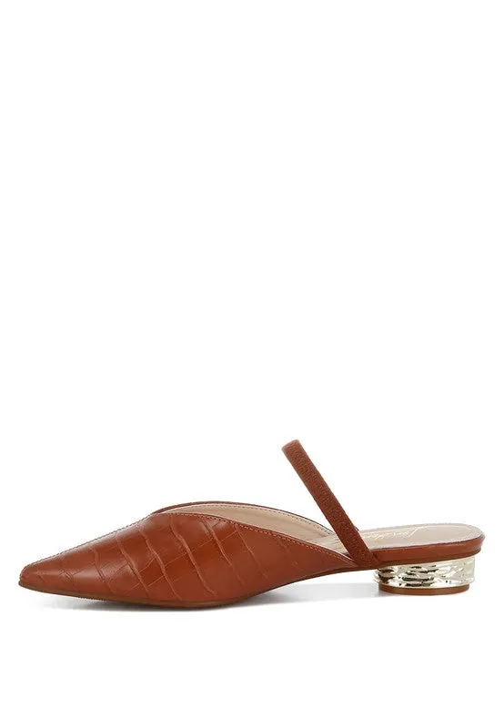Renata Fantasy Heel Croco Mules