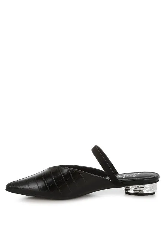 Renata Fantasy Heel Croco Mules