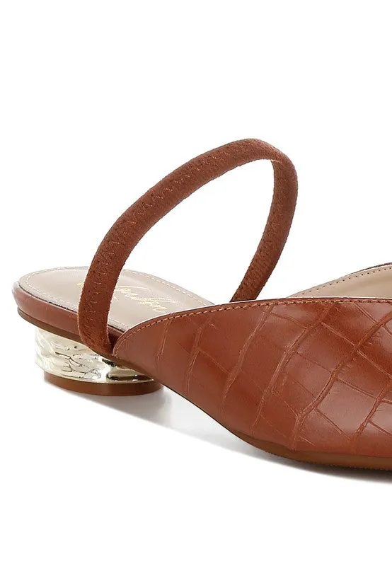 Renata Fantasy Heel Croco Mules