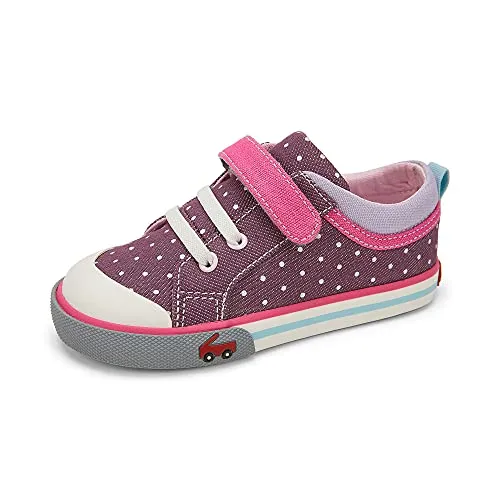 See Kai Run - Kristin Sneakers for Kids, Purple/Dots, Toddler 8