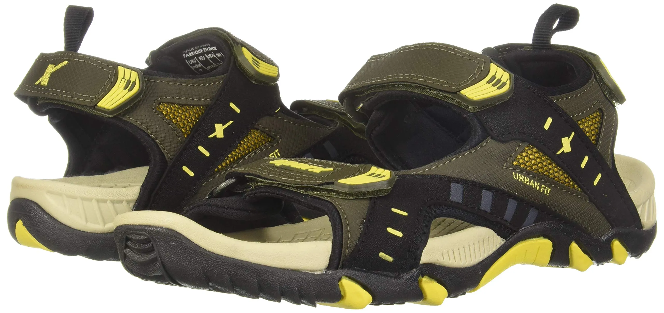 SPARX mens SS 485 | Latest, Daily Use, Stylish Floaters | Yellow Sport Sandal - 9 UK (SS 485)