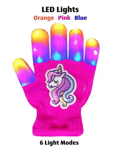 The Noodley Kids' Unicorn LED Light Up Gloves