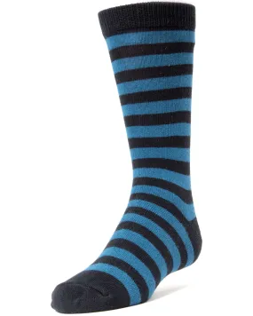 Two Color Striped Boys Cotton Blend Dress Socks