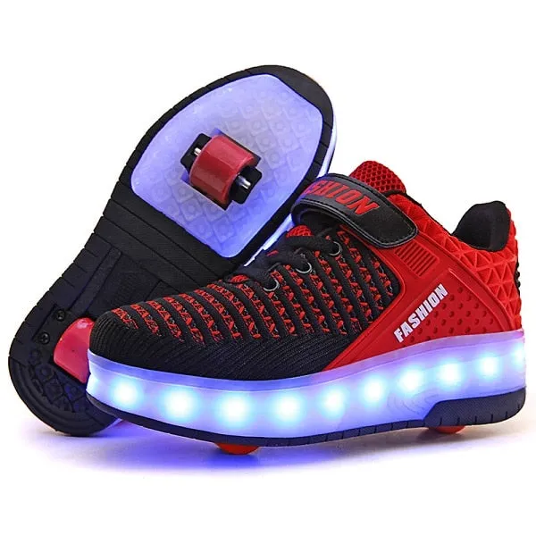 USB Charging Children Sneakers With 2 Wheels Girls Boys Led Shoes Kids Sneakers With Wheels Roller Skate Shoes