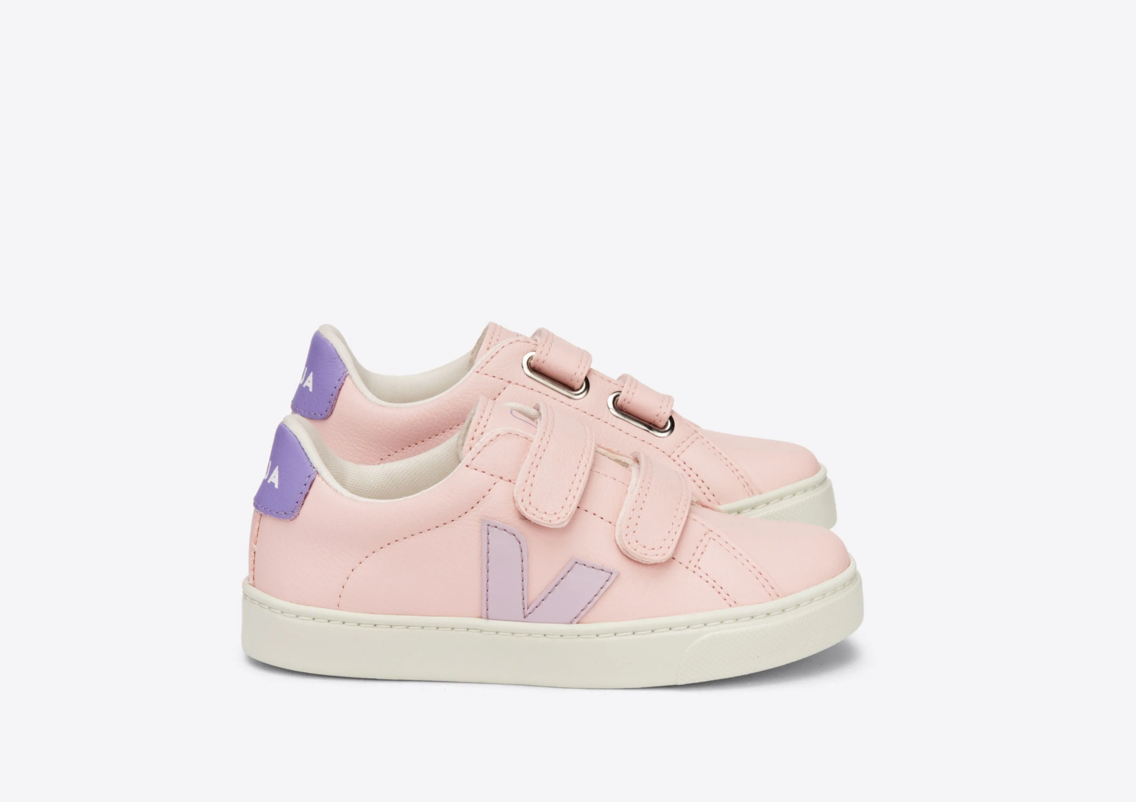 Veja Kids Chromefree Leather Velcro Esplar - Petale/ Parme