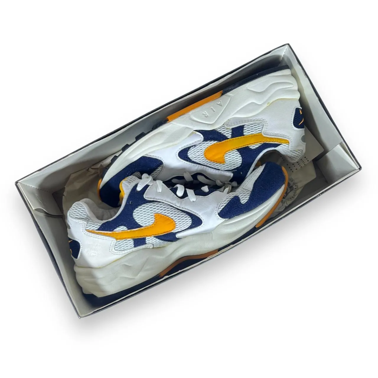 Vintage 1995 NIKE AIR WINDRUNNER Blue White Yellow Running Trainers Sneakers Shoes